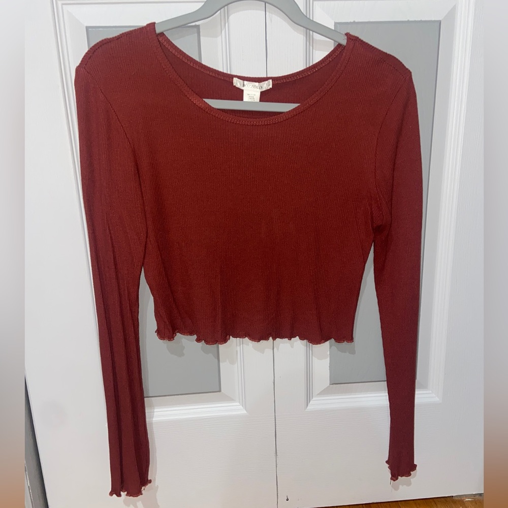 Cropped Ribbed Long Sleeve
